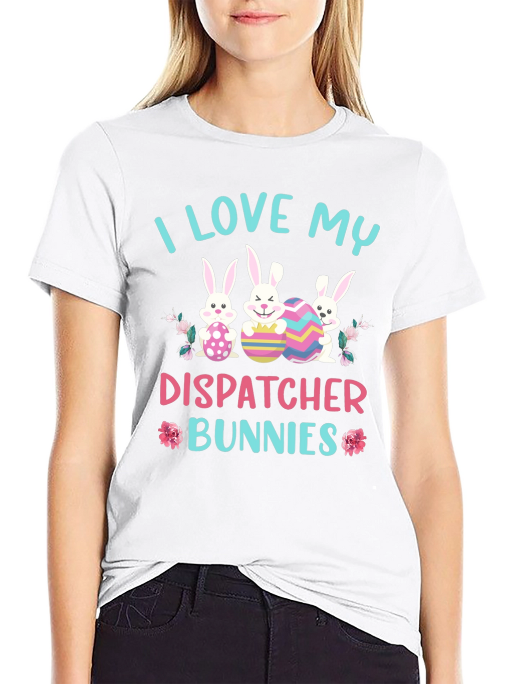 I Love My Dispatcher Bunnies Easter T-Shirt