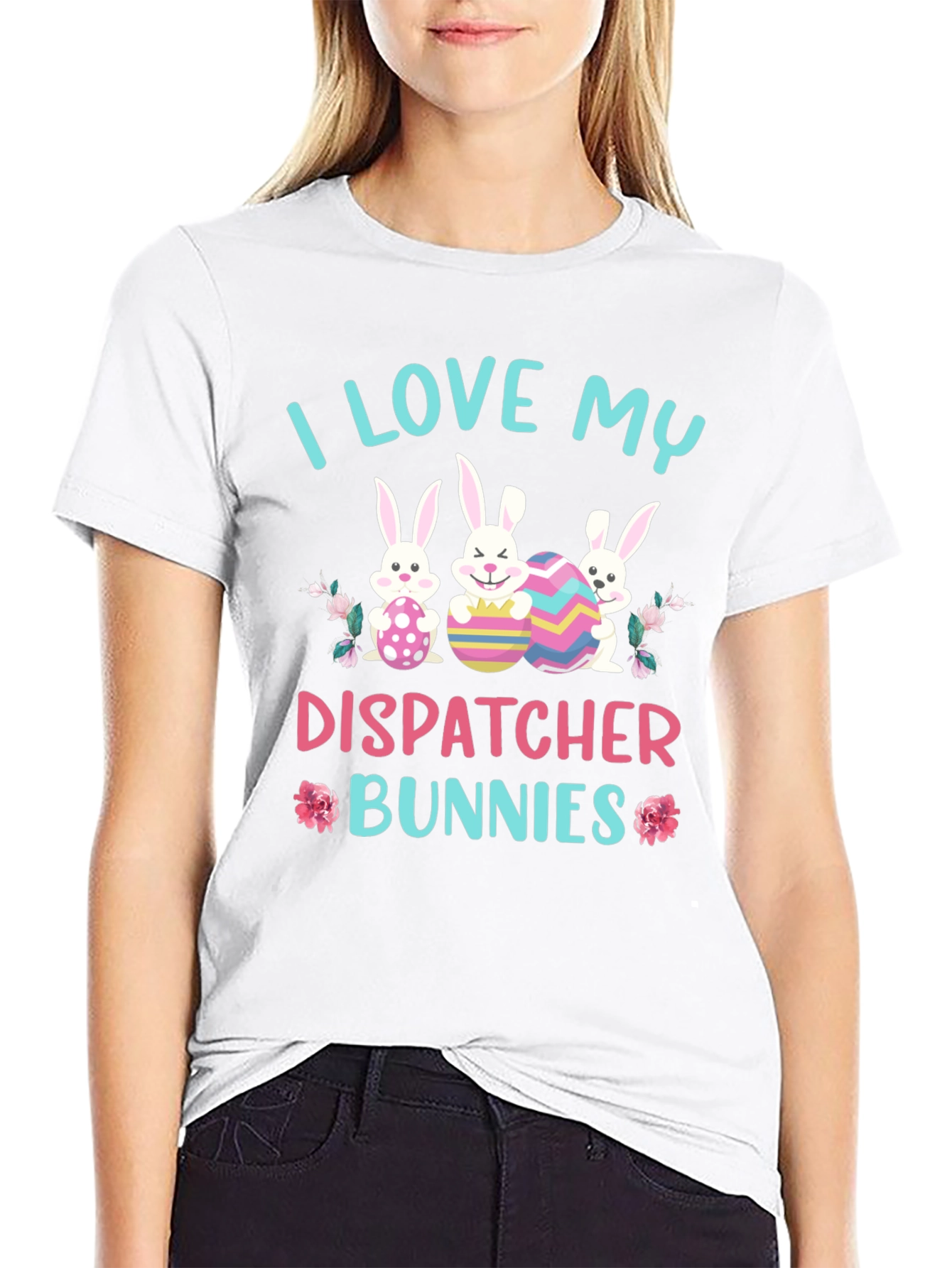 I Love My Dispatcher Bunnies Easter T-Shirt