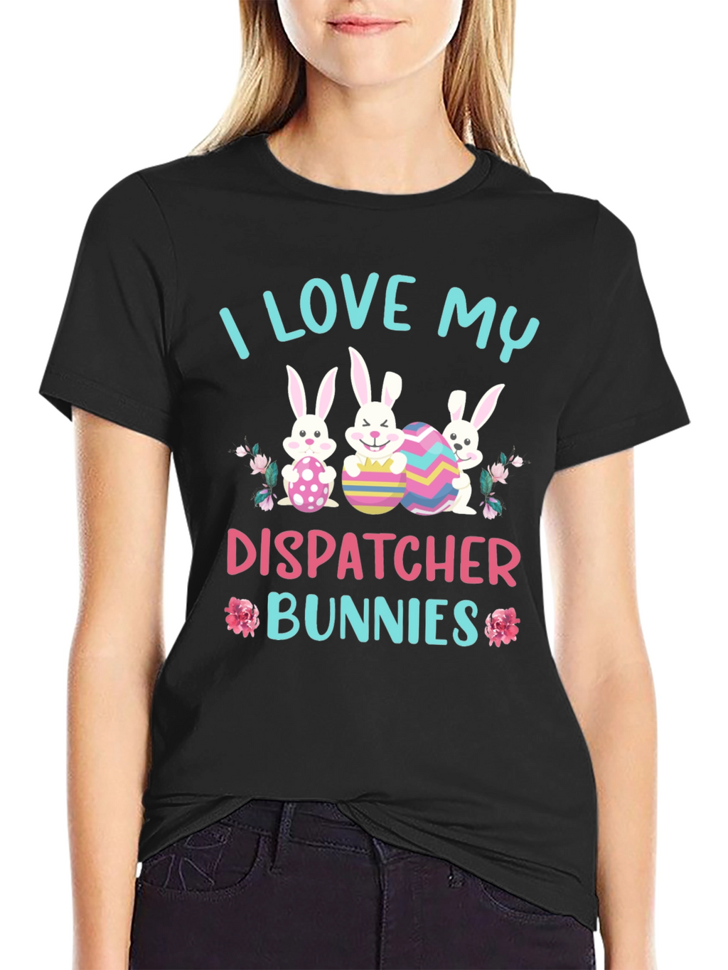 I Love My Dispatcher Bunnies Easter T-Shirt