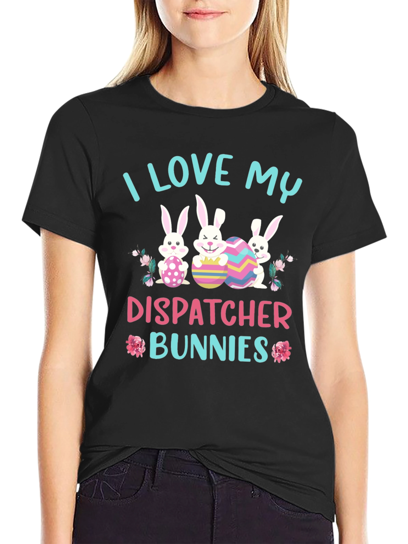 I Love My Dispatcher Bunnies Easter T-Shirt