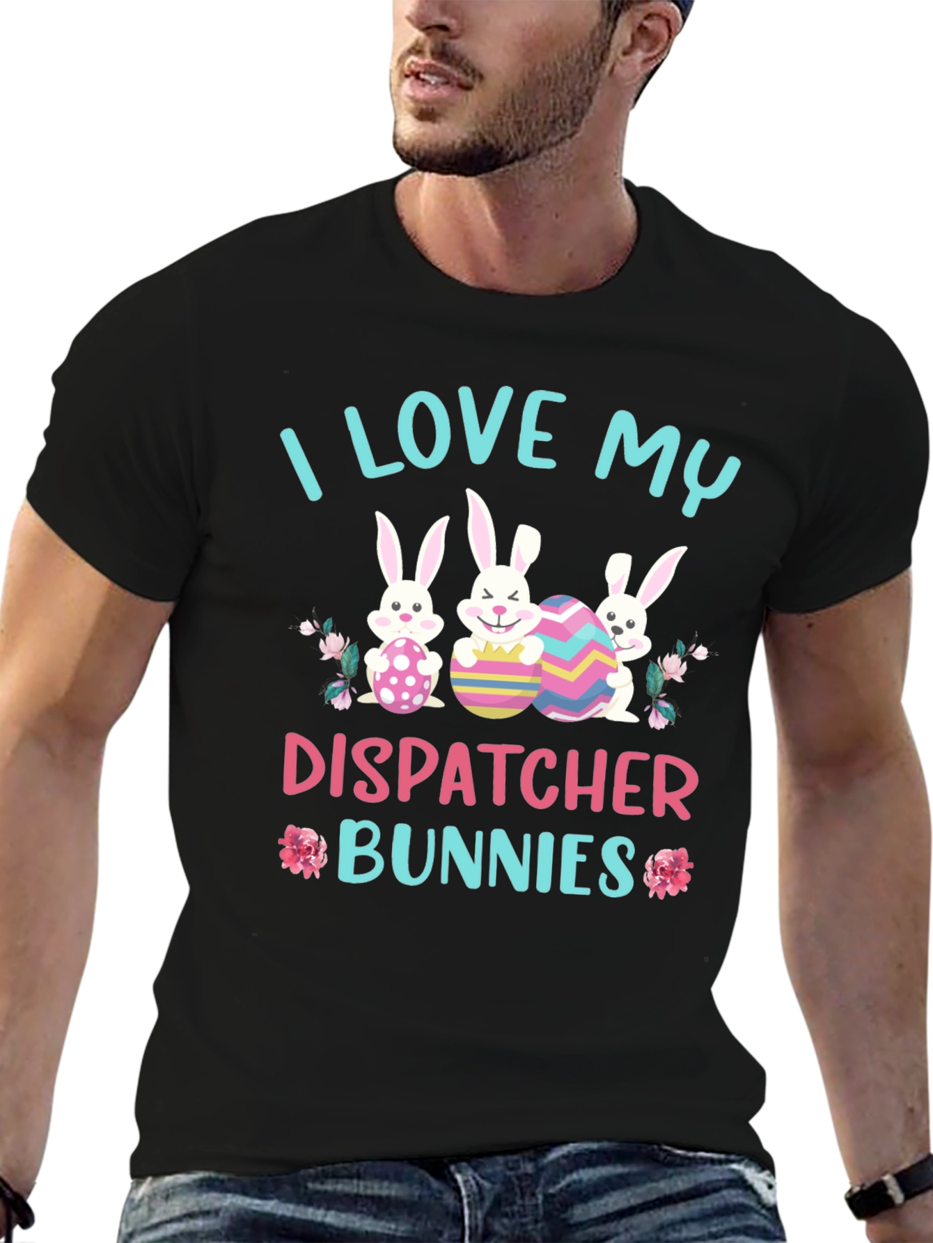 I Love My Dispatcher Bunnies Easter T-Shirt