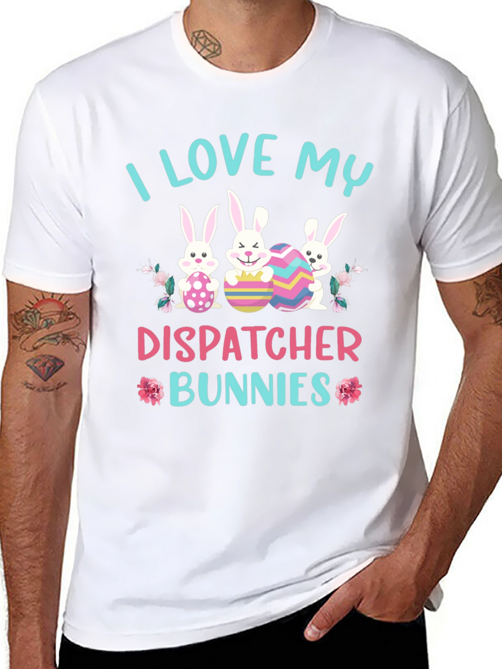 I Love My Dispatcher Bunnies Easter T-Shirt
