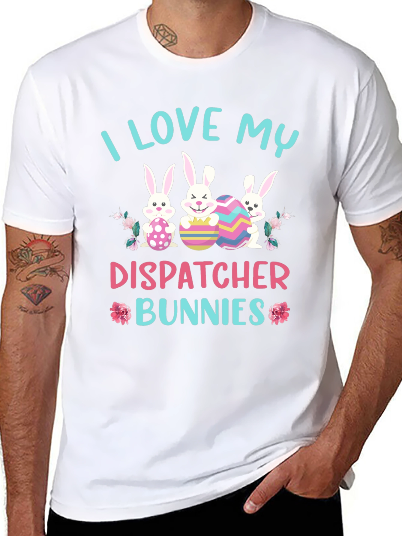 I Love My Dispatcher Bunnies Easter T-Shirt