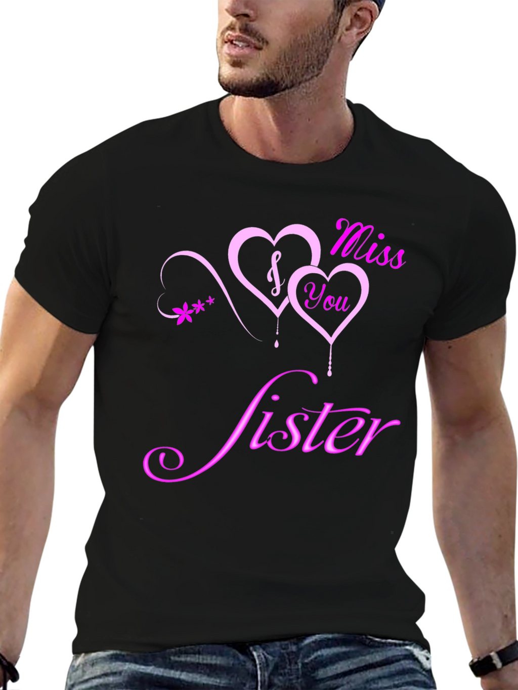 Miss You Sister Graphic Tee - Soft Cotton Blend