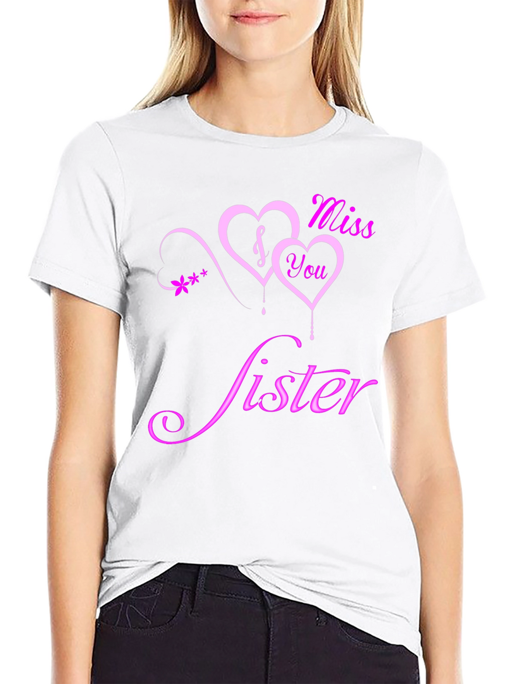 Miss You Sister Graphic Tee - Soft Cotton Blend