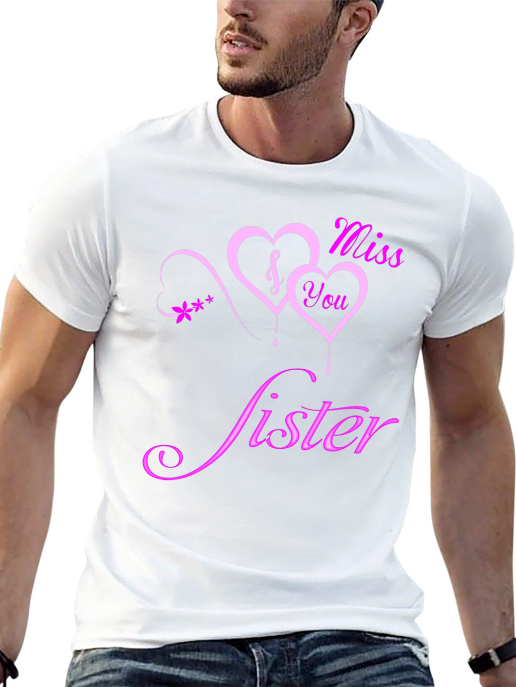 Miss You Sister Graphic Tee - Soft Cotton Blend