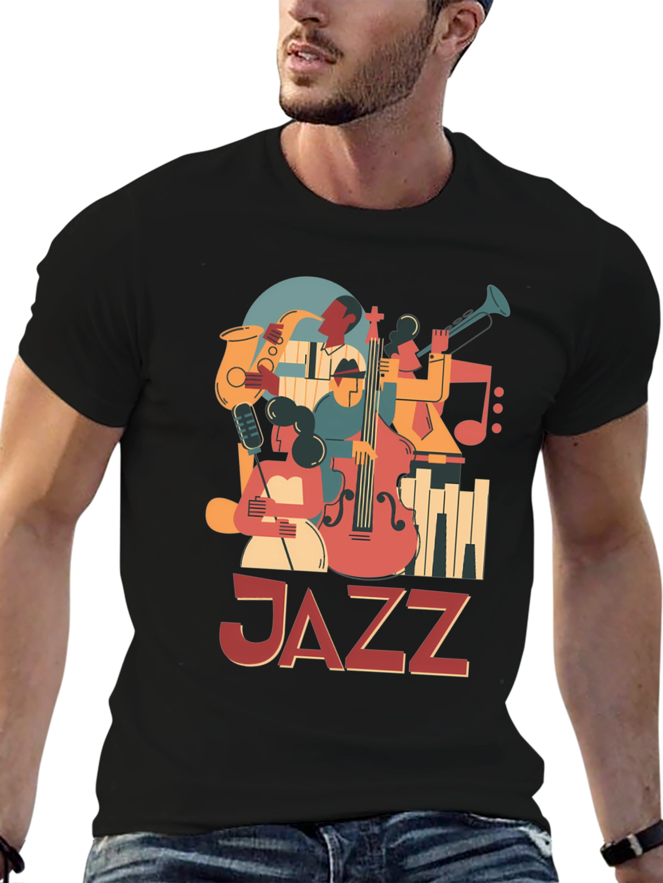 JAZZ Graphic Tee: Retro Music Lover T-Shirt
