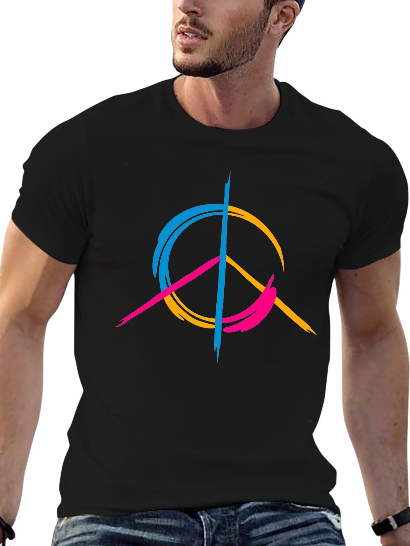 Peace Sign Graphic Tee - Modern Design Casual Wear