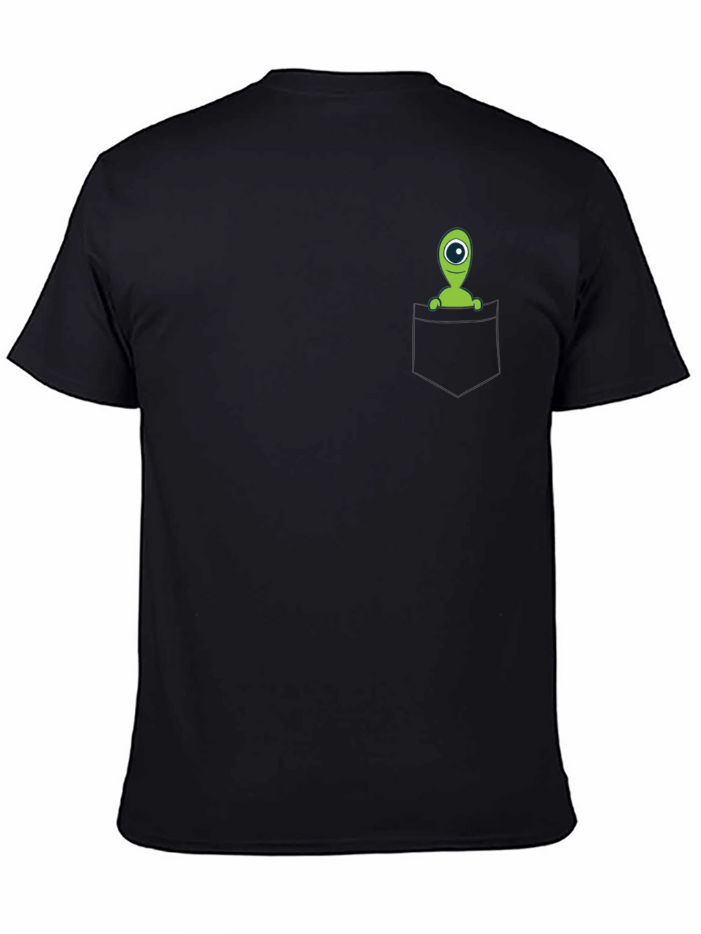 Alien Pocket T-Shirt - Black Cotton Novelty Tee