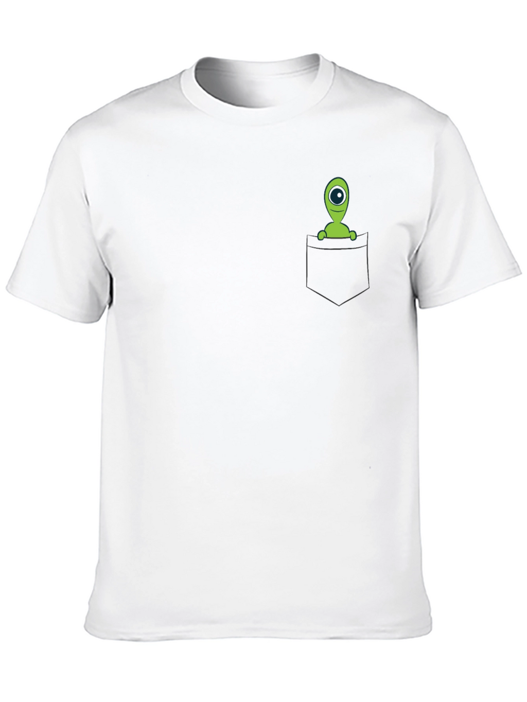 Alien Pocket T-Shirt - Black Cotton Novelty Tee