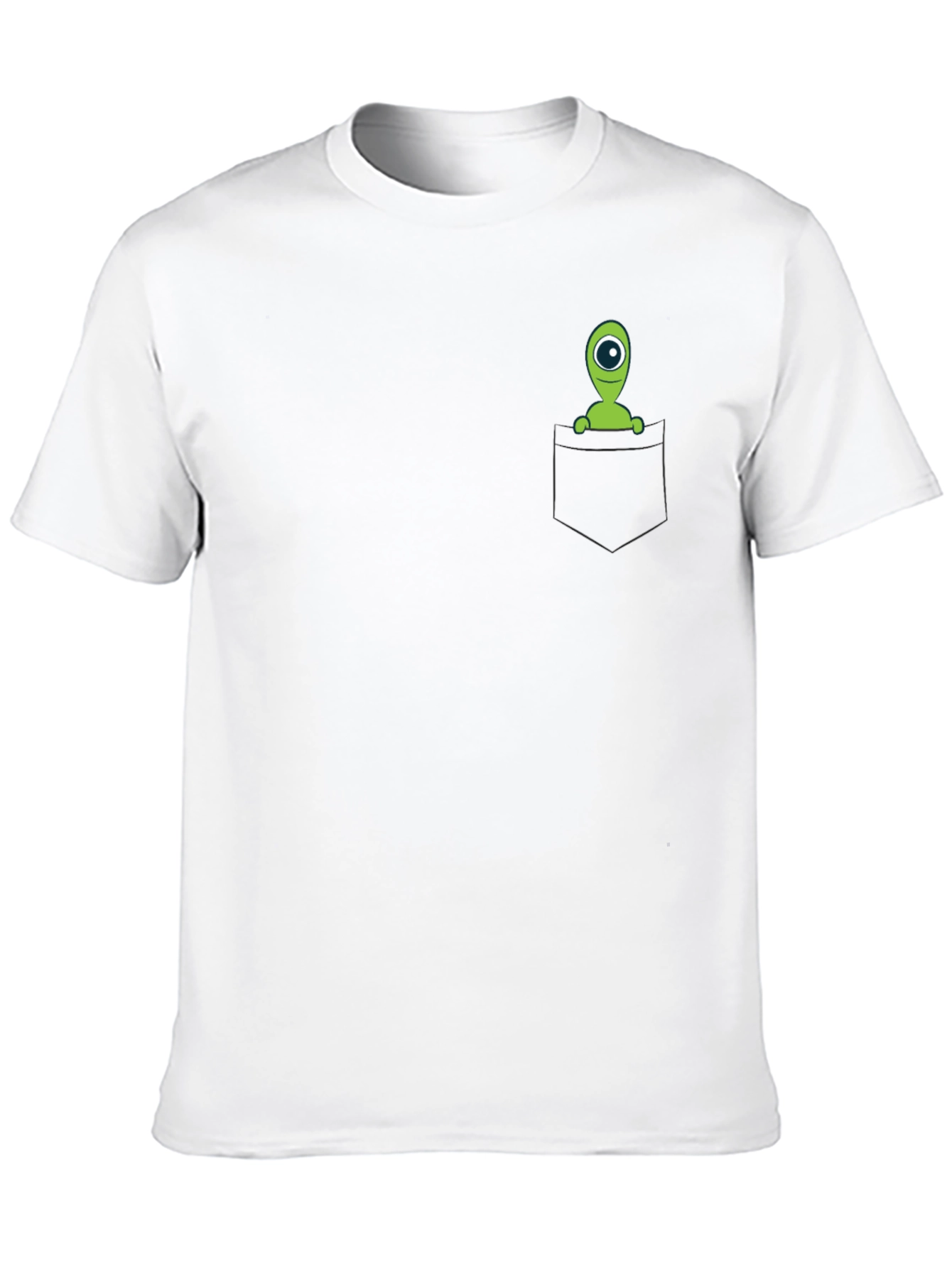 Alien Pocket T-Shirt - Black Cotton Novelty Tee