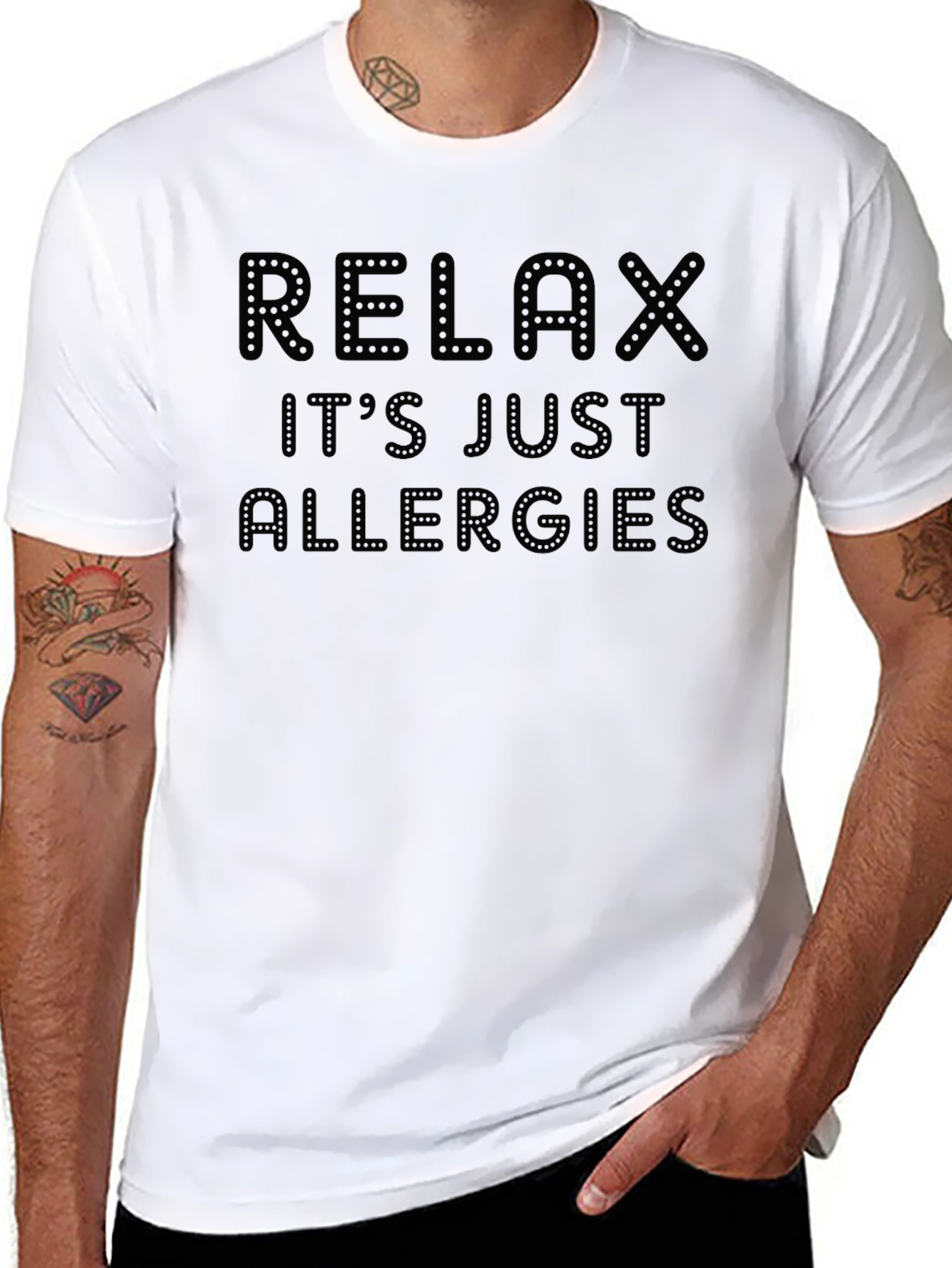 Relax Its Just Allergies Novelty Graphic T-Shirt