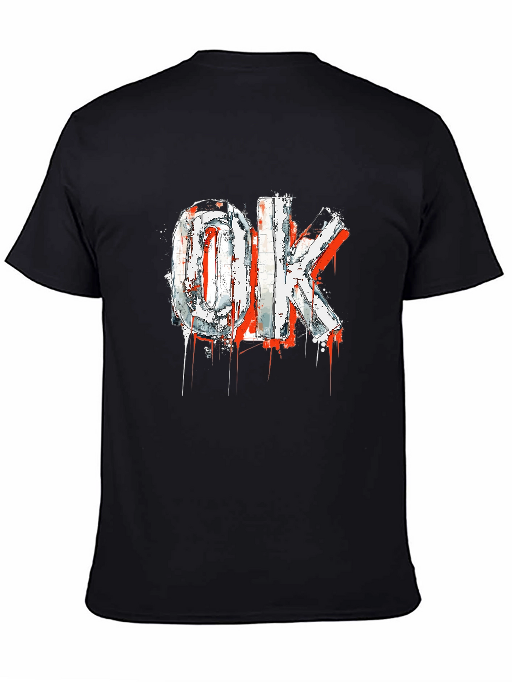 Edgy OK Graphic Print Black T-Shirt