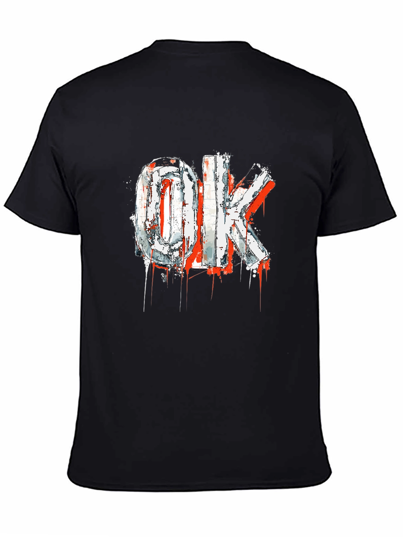 Edgy OK Graphic Print Black T-Shirt
