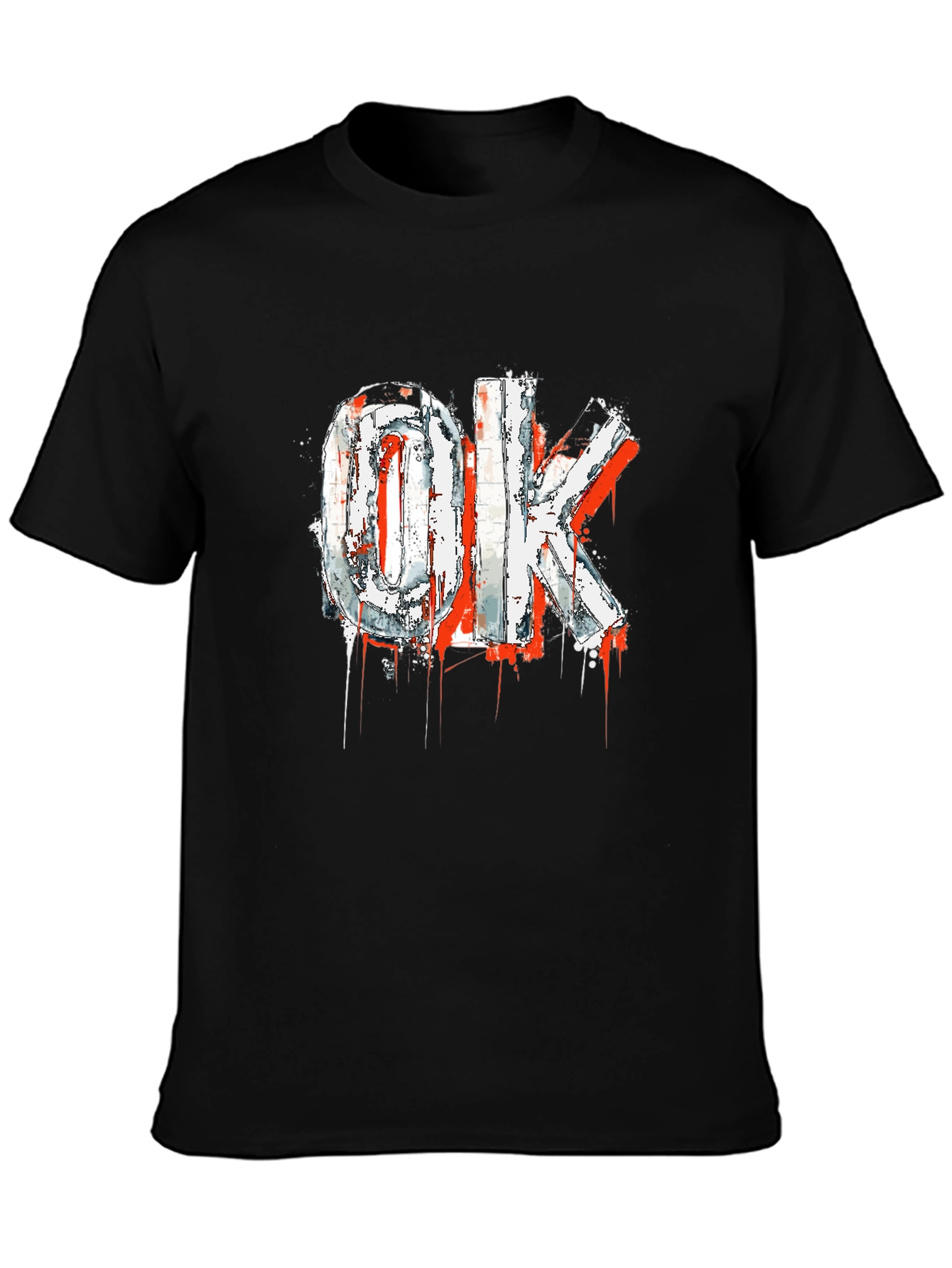 Edgy OK Graphic Print Black T-Shirt