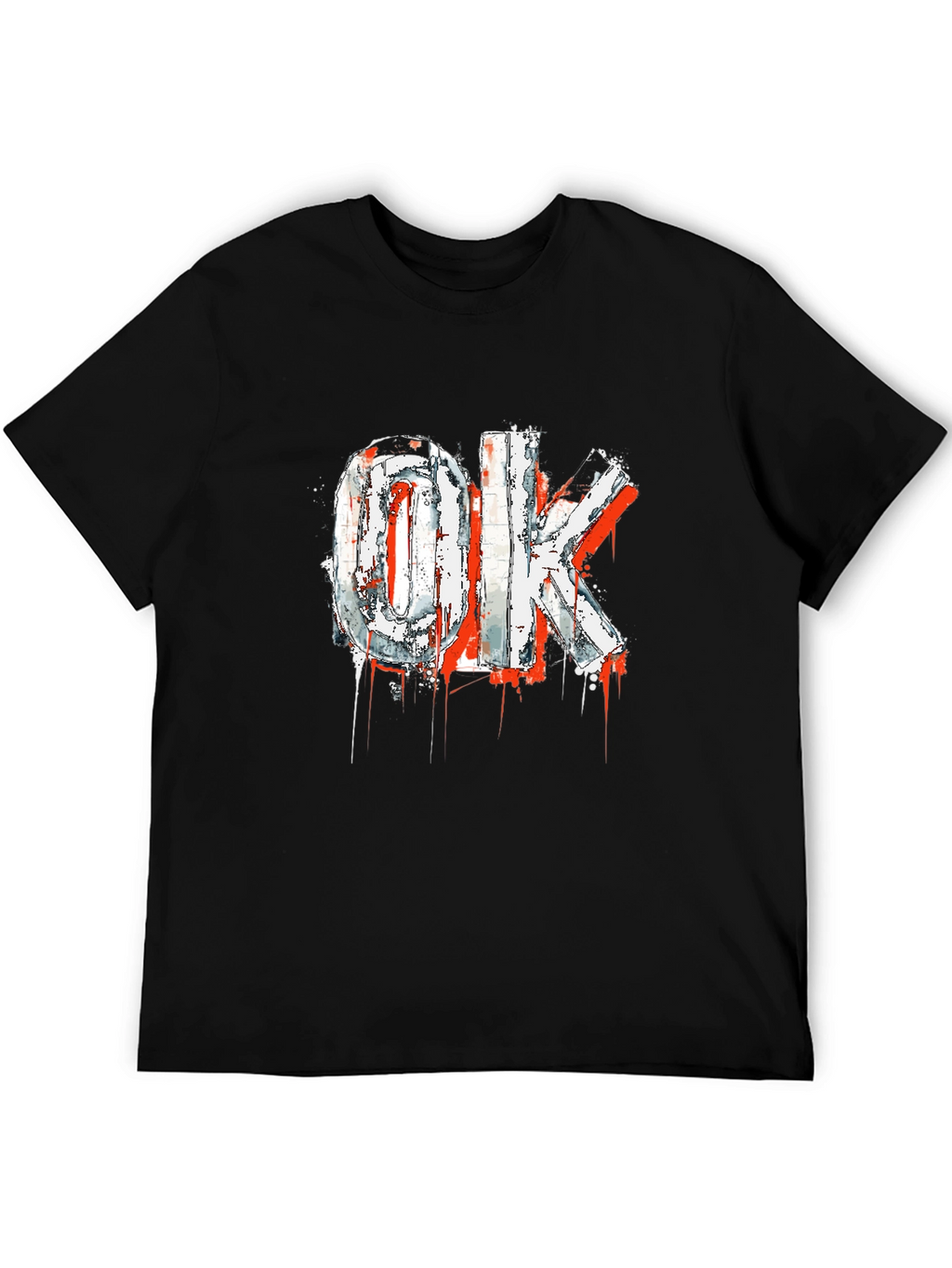 Edgy OK Graphic Print Black T-Shirt