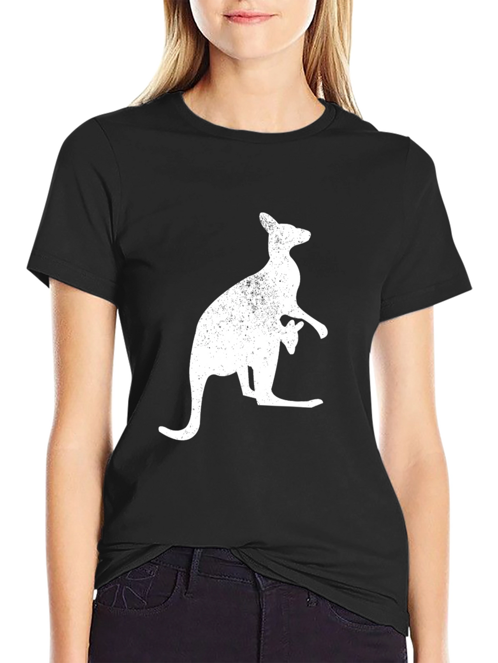 Kangaroo Graphic T-Shirt - Black