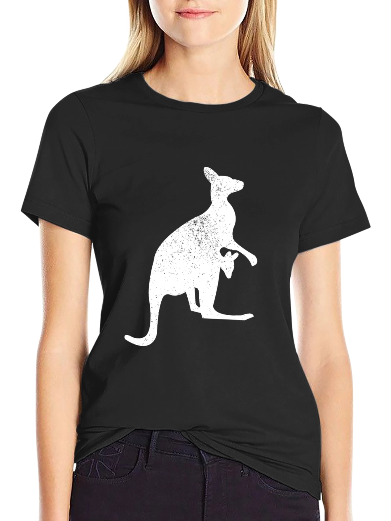 Kangaroo Graphic T-Shirt - Black