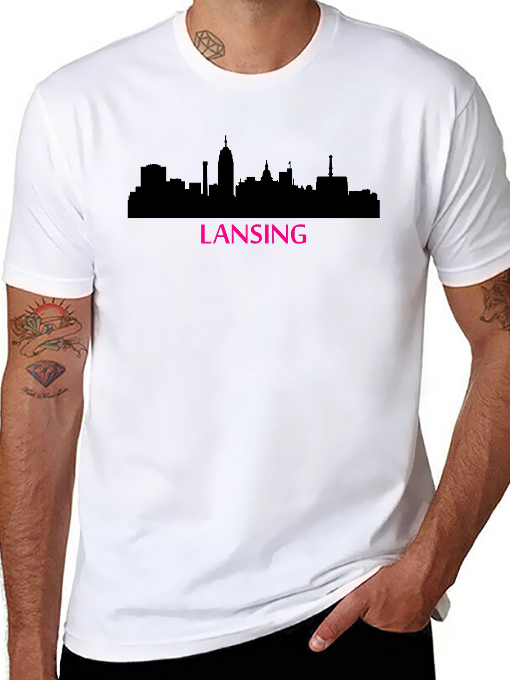 Lansing Skyline Graphic Tee - Black