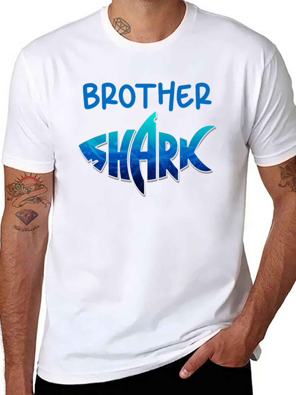Brother Shark Graphic T-Shirt - Fun Family Tee