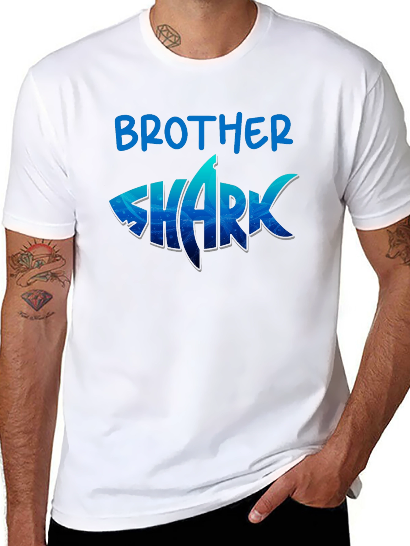 Brother Shark Graphic T-Shirt - Fun Family Tee