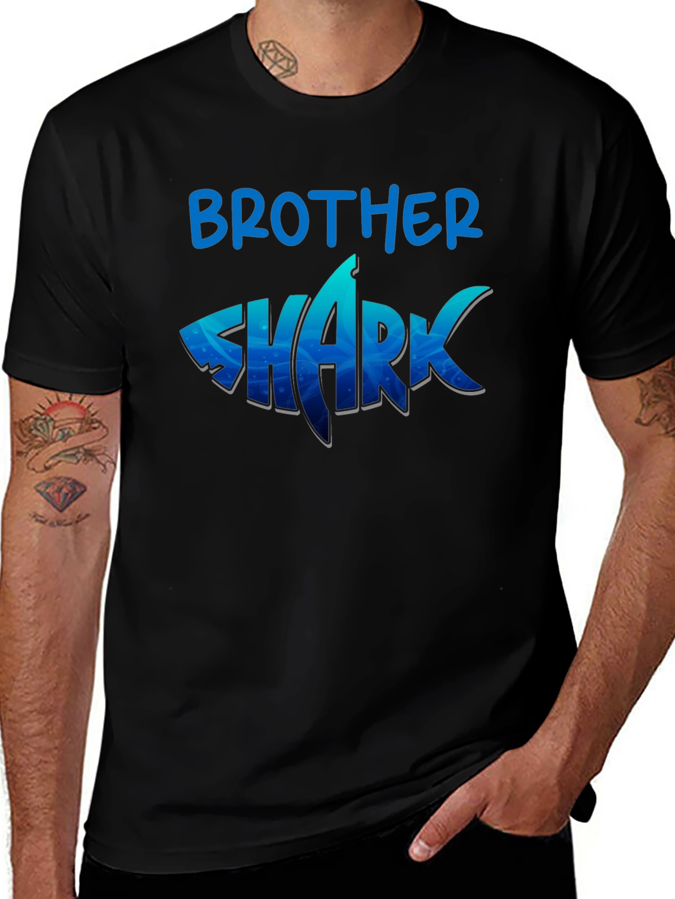 Brother Shark Graphic T-Shirt - Fun Family Tee