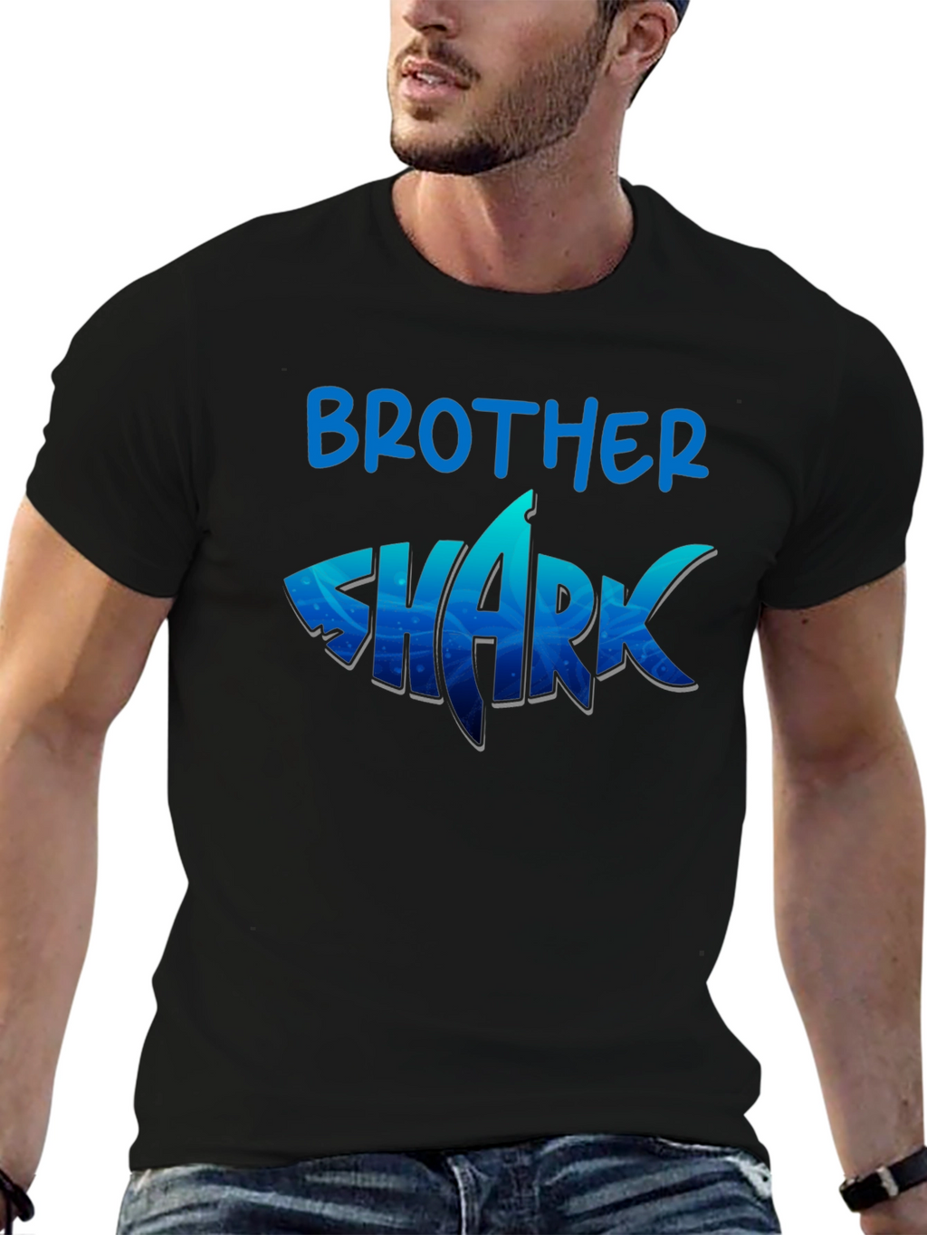 Brother Shark Graphic T-Shirt - Fun Family Tee
