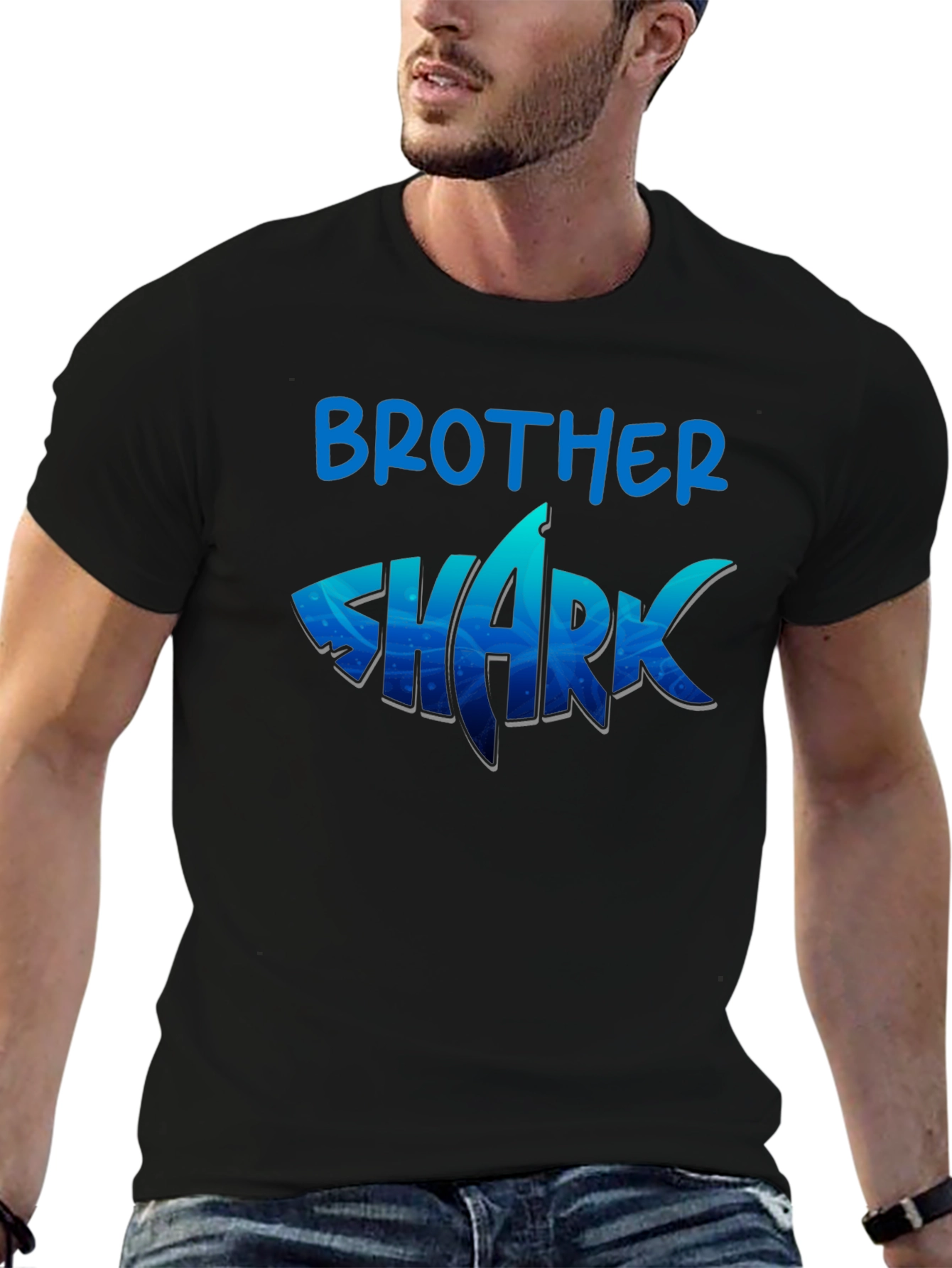Brother Shark Graphic T-Shirt - Fun Family Tee