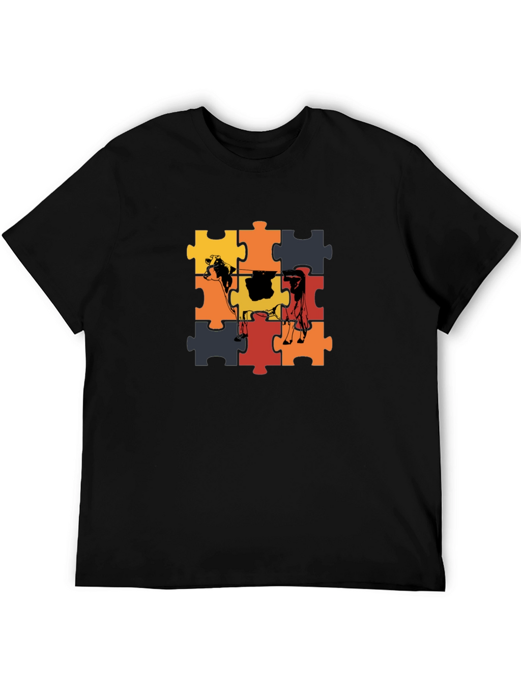 Cow Puzzle Piece Graphic T-Shirt
