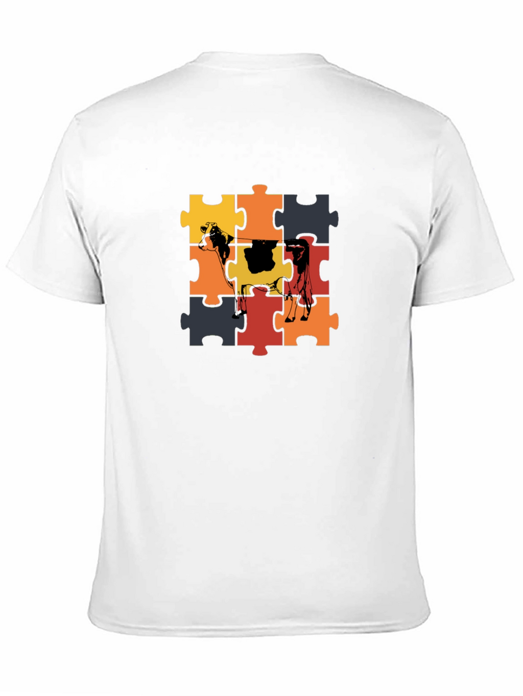 Cow Puzzle Piece Graphic T-Shirt