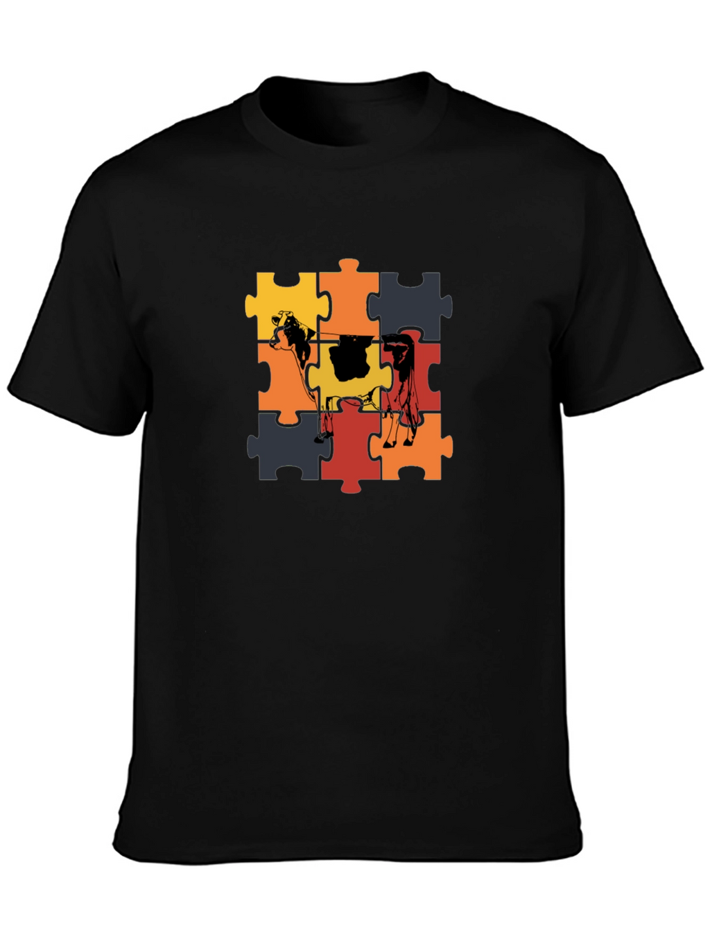 Cow Puzzle Piece Graphic T-Shirt