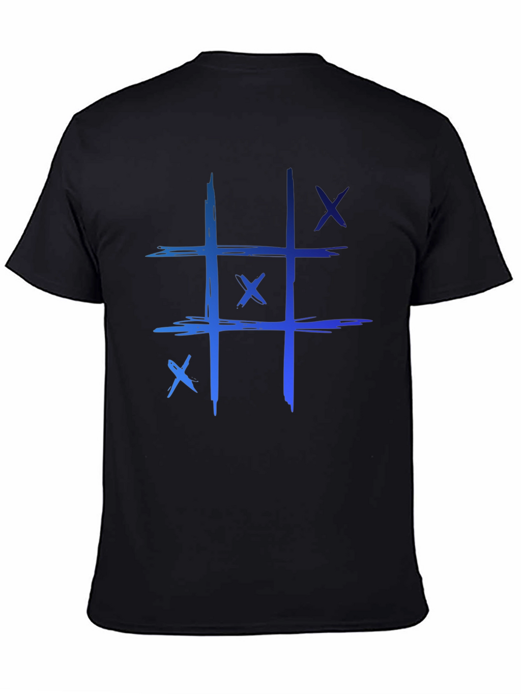 Tic-Tac-Toe Graphic Tee - Casual Black T-Shirt