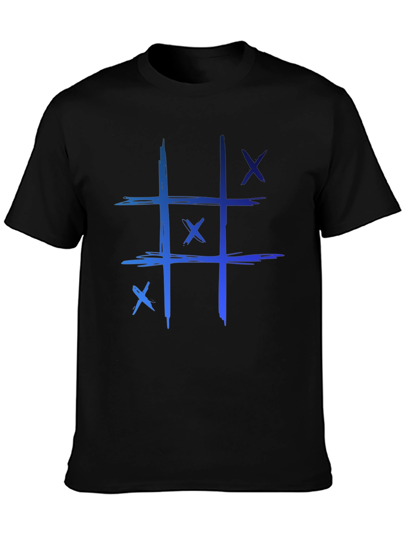 Tic-Tac-Toe Graphic Tee - Casual Black T-Shirt
