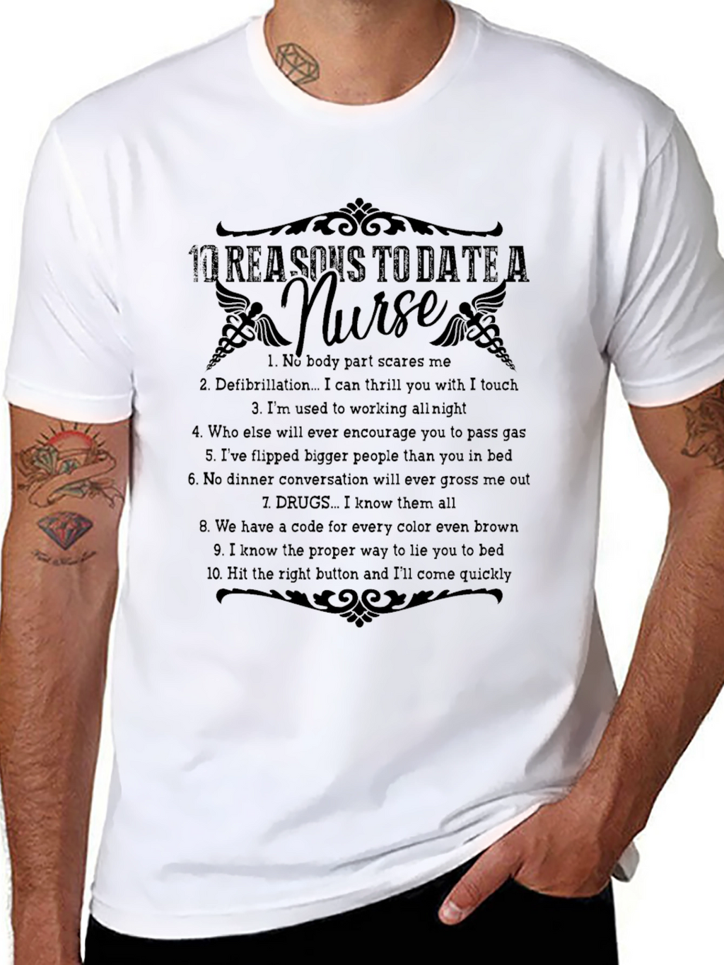 Funny Nurse T-Shirt: 10 Reasons to Date a Nurse
