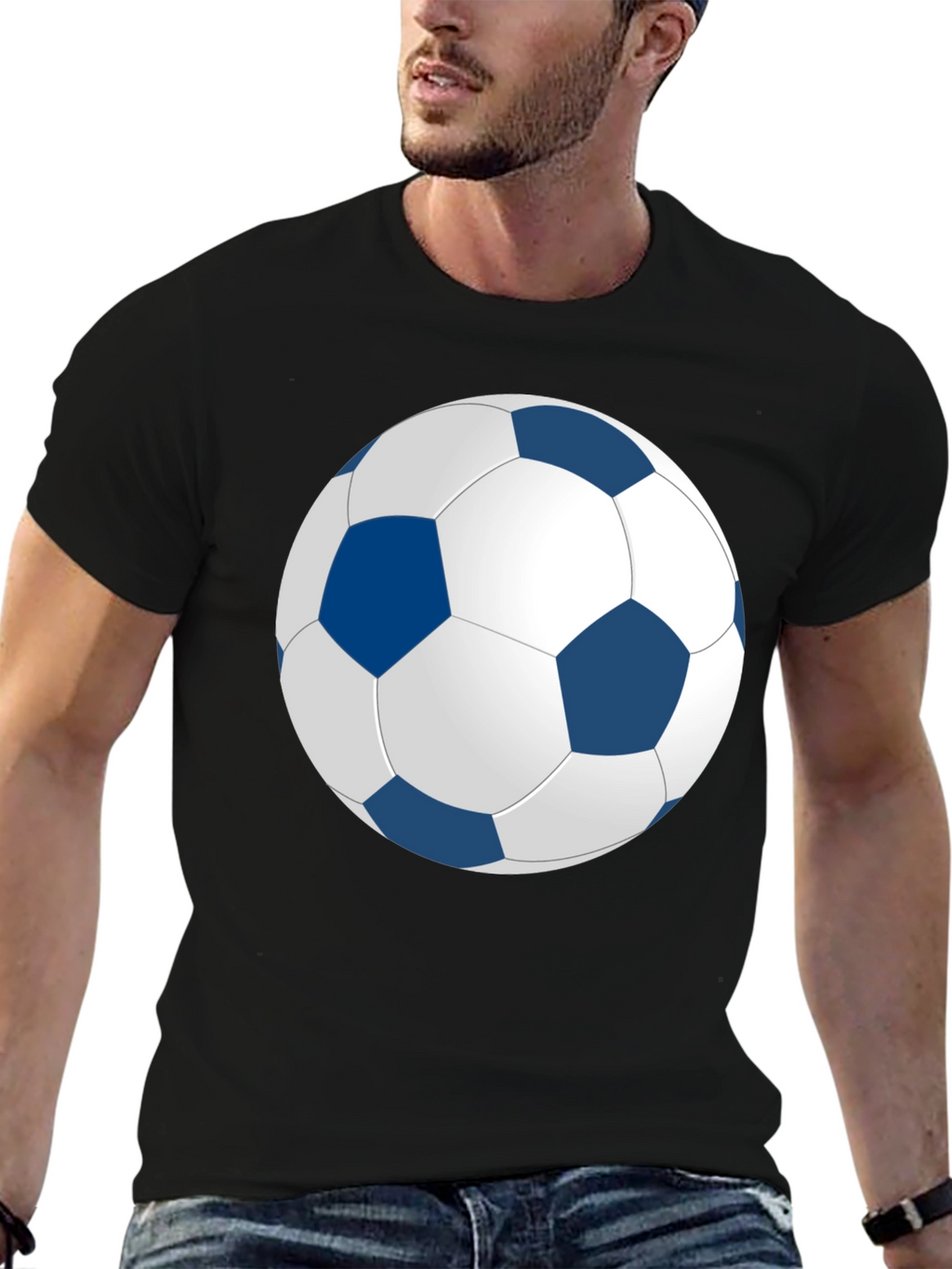 Soccer Ball Graphic Black T-Shirt