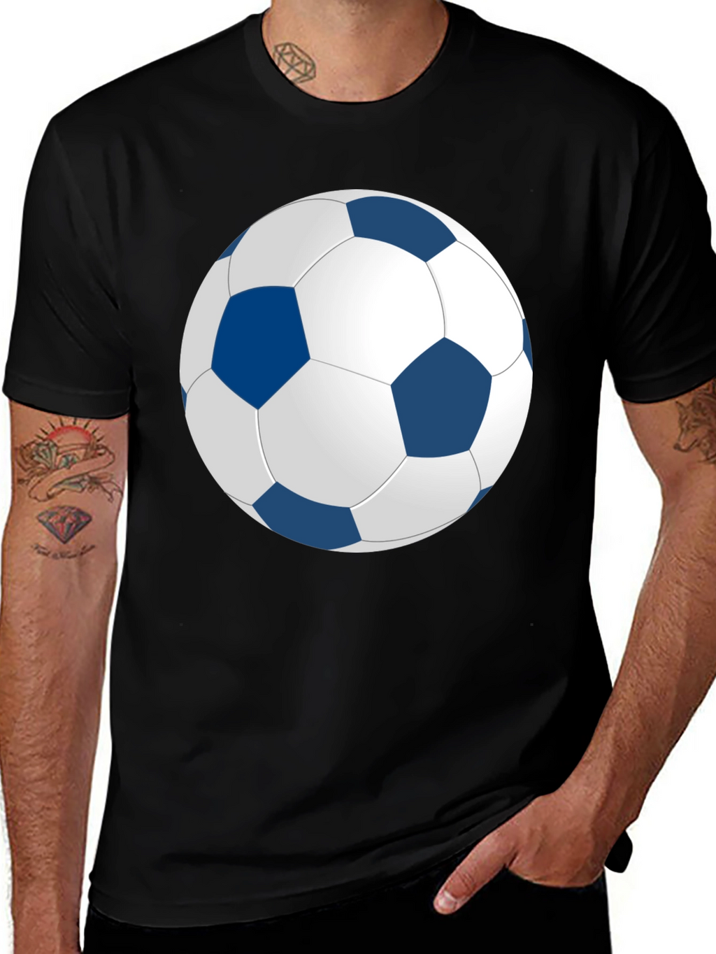 Soccer Ball Graphic Black T-Shirt