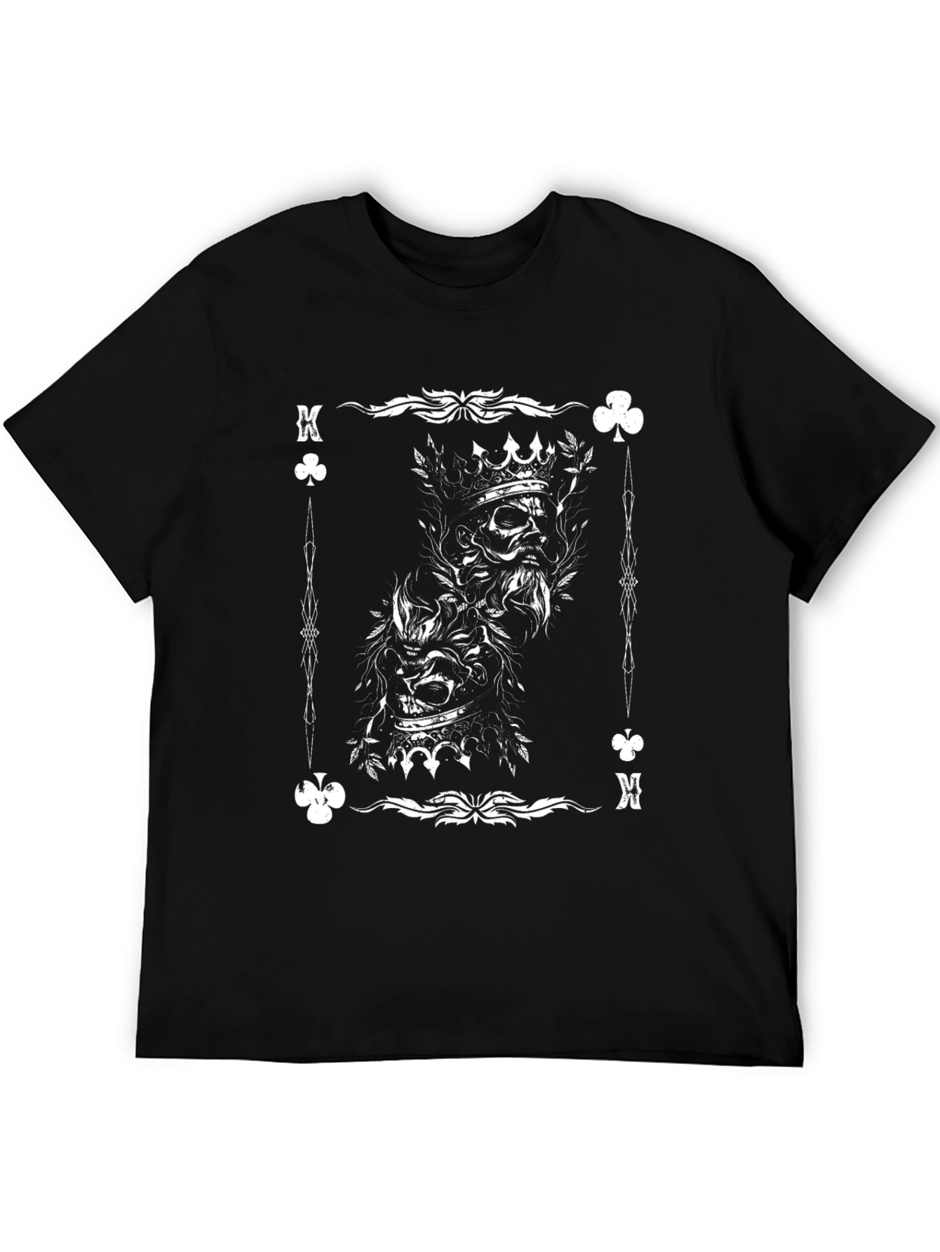 King of Clubs Skull Graphic T-Shirt - Black Cotton Tee
