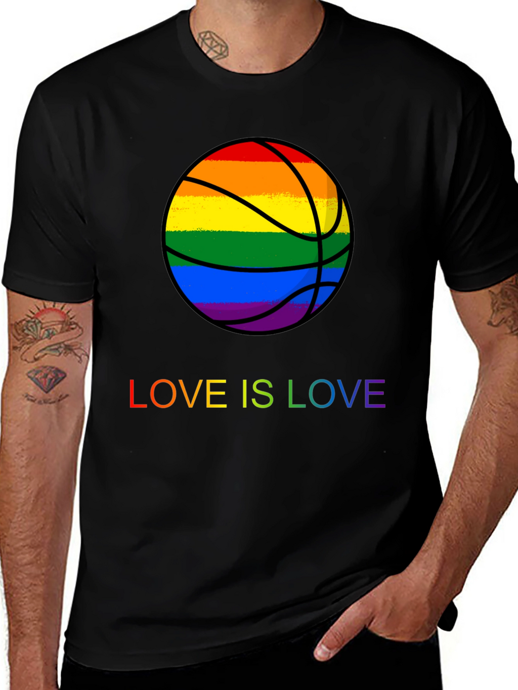 Rainbow Basketball Love is Love T-Shirt