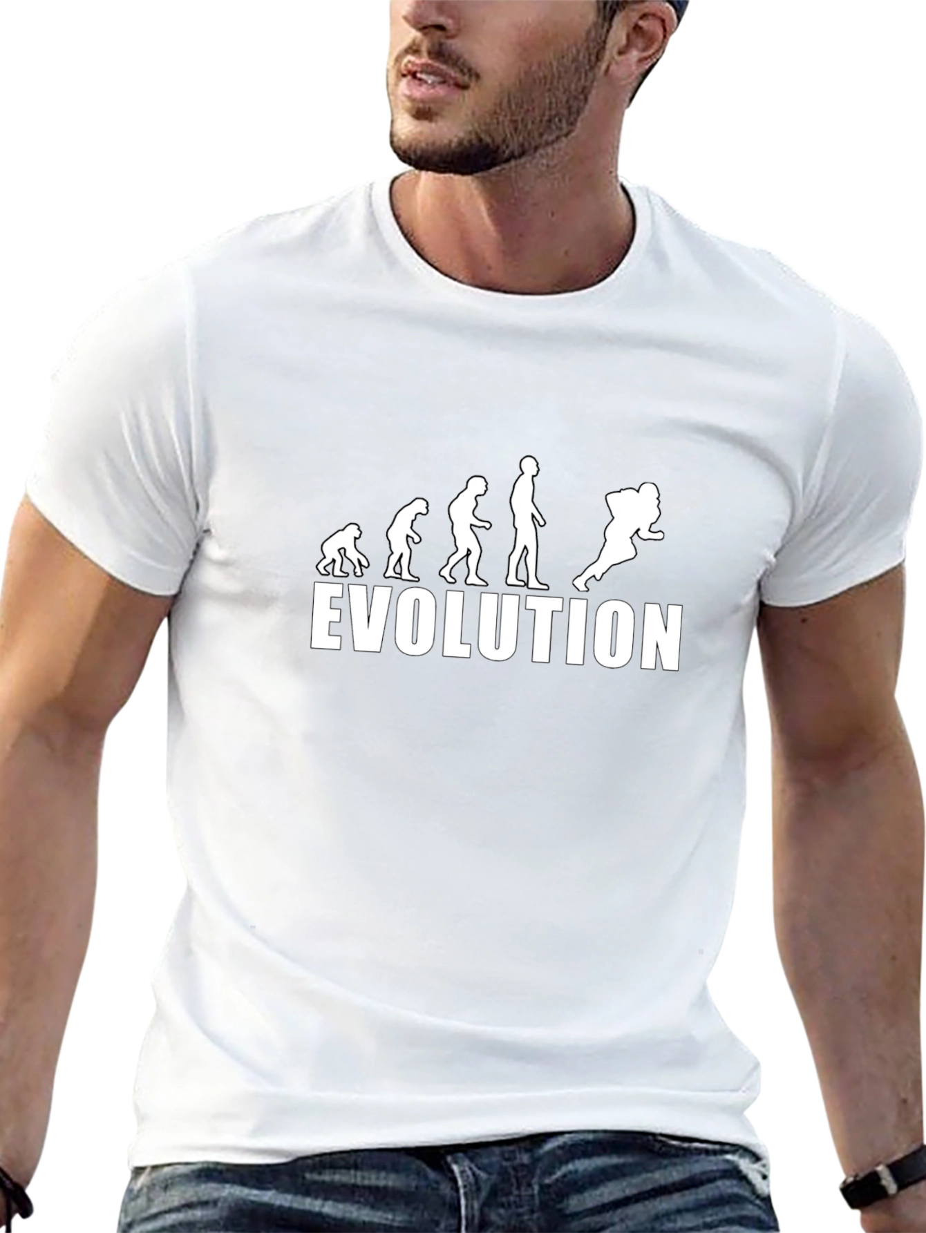 Evolution of Football T-Shirt - Black Cotton Tee