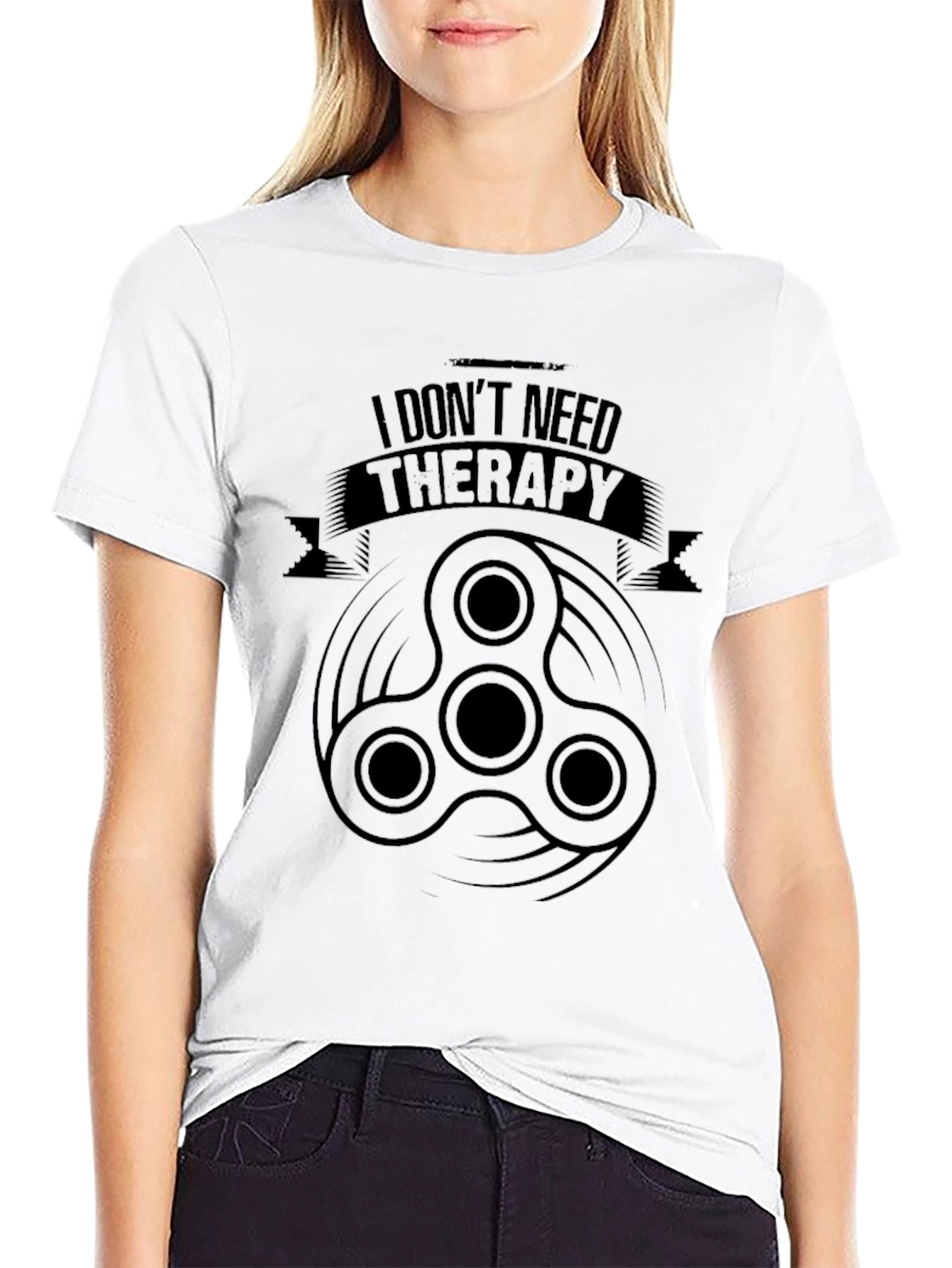 I Dont Need Therapy Fidget Spinner Black T-Shirt
