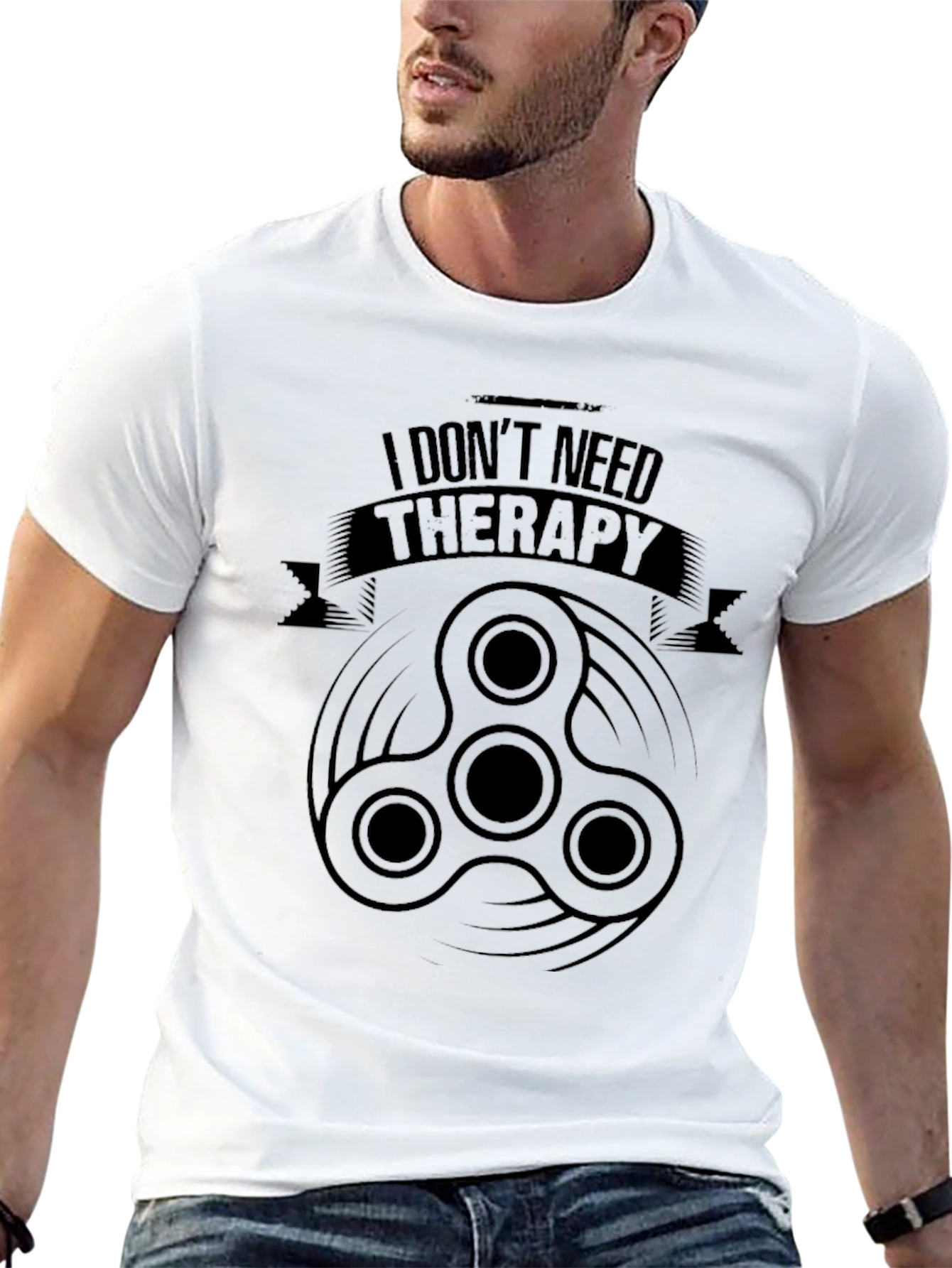 I Dont Need Therapy Fidget Spinner Black T-Shirt