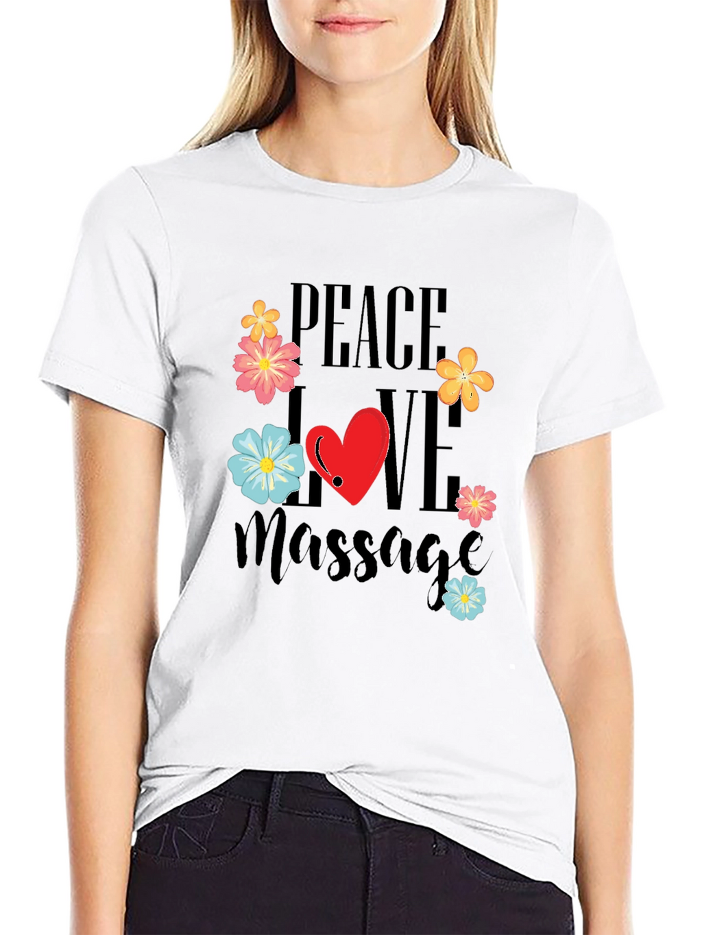 Peace Love Massage T-Shirt - Relax & Rejuvenate