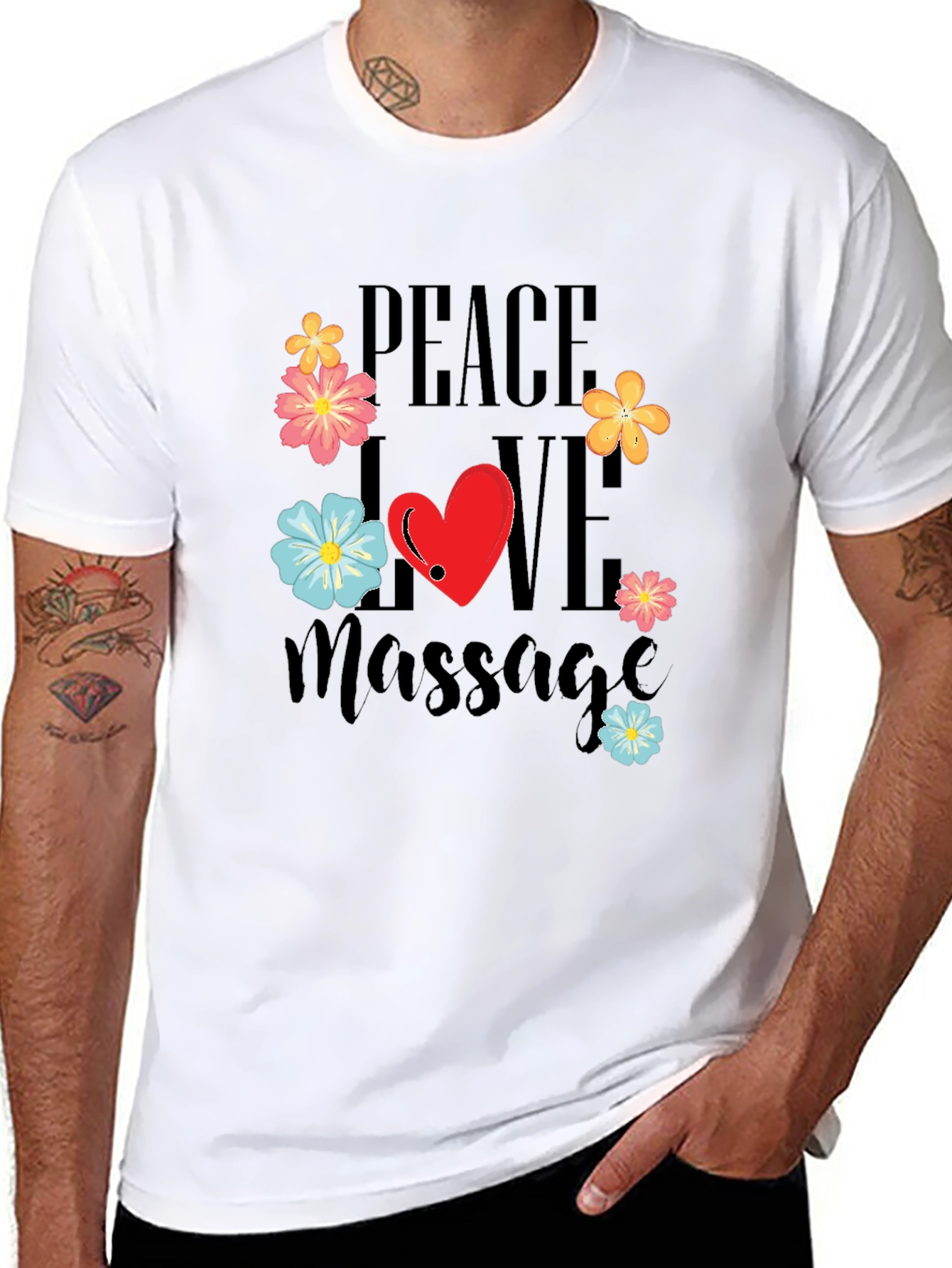 Peace Love Massage T-Shirt - Relax & Rejuvenate