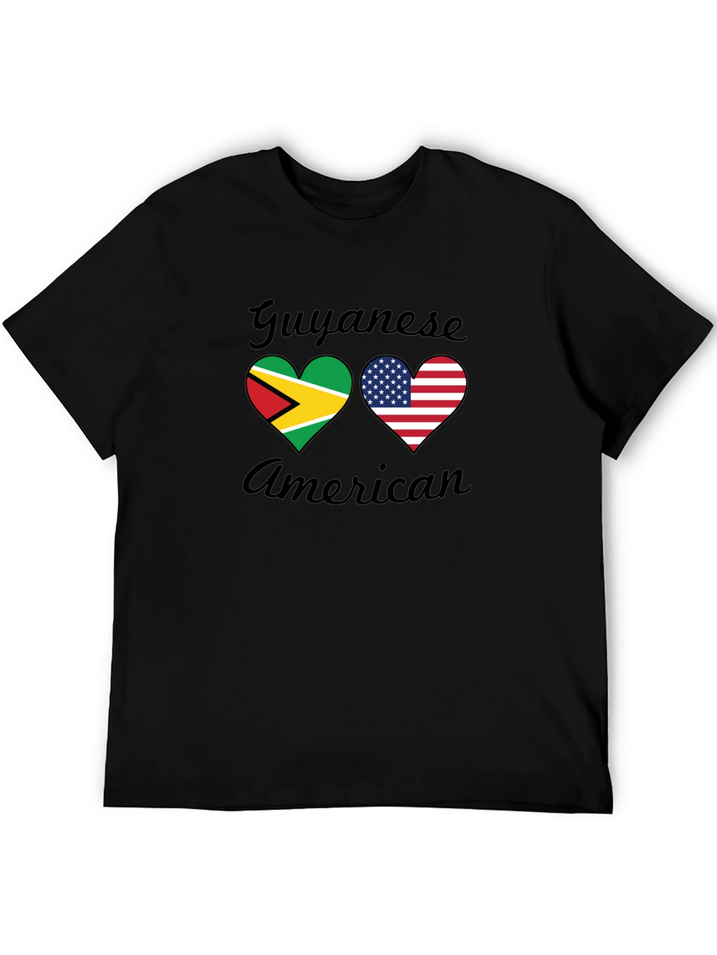 Guyanese American Flag Heart T-Shirt