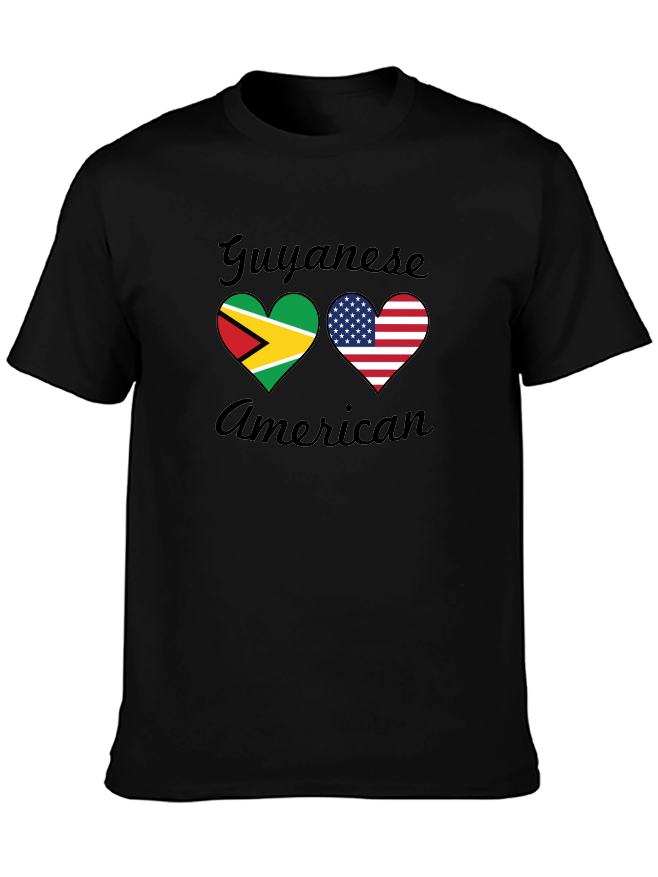 Guyanese American Flag Heart T-Shirt