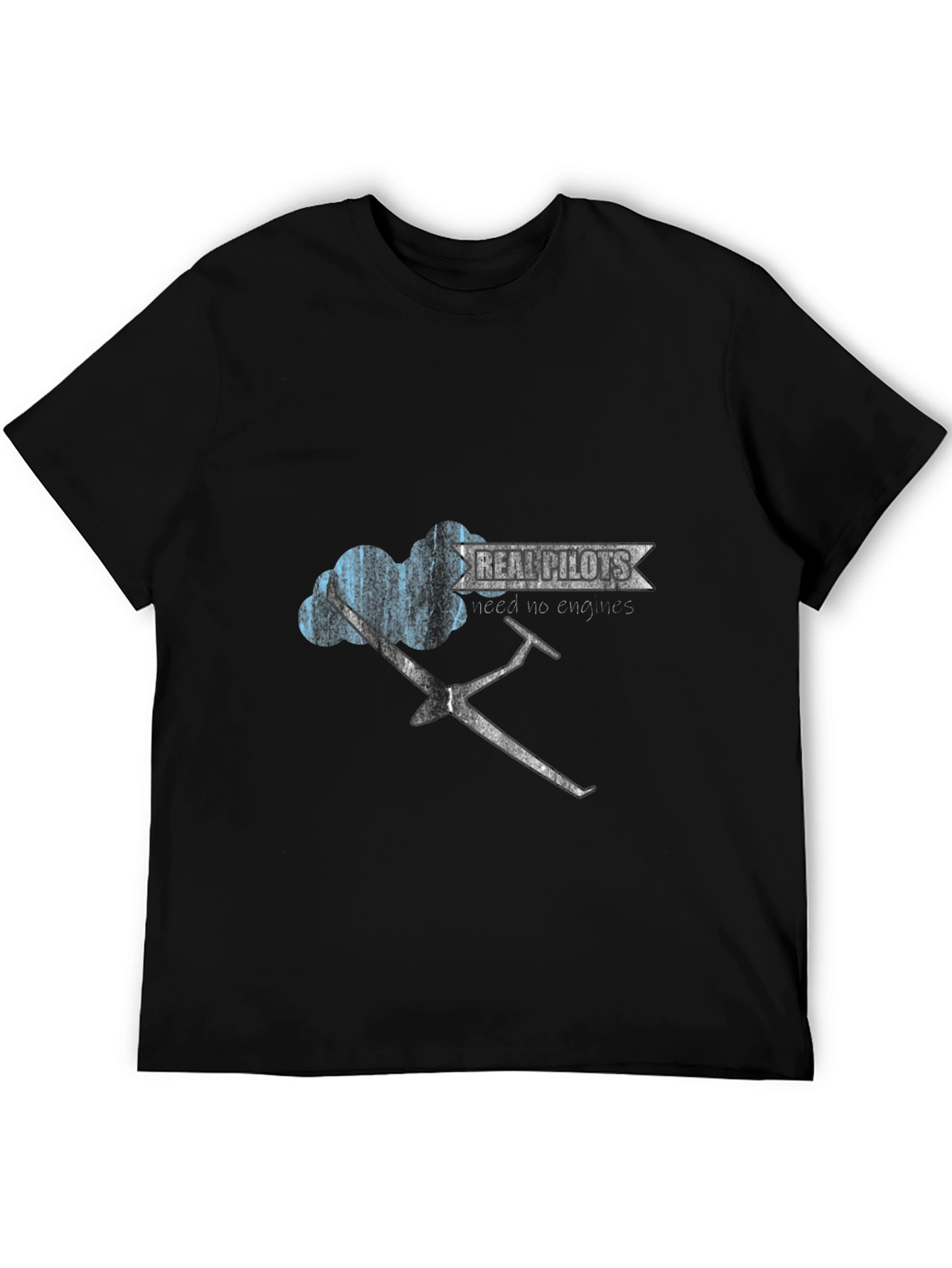 Real Pilots Tee - Glider Graphic Black T-Shirt