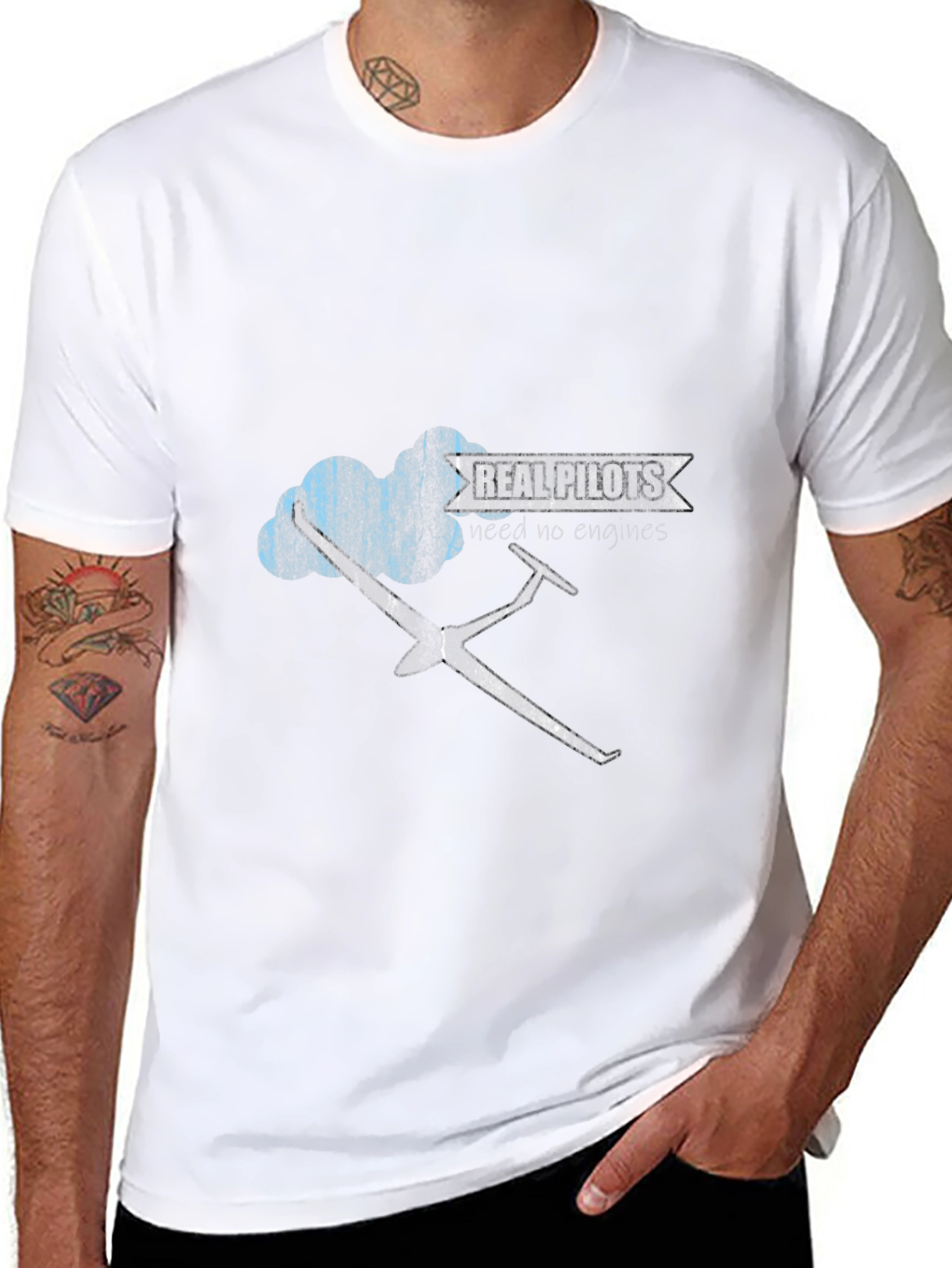Real Pilots Tee - Glider Graphic Black T-Shirt