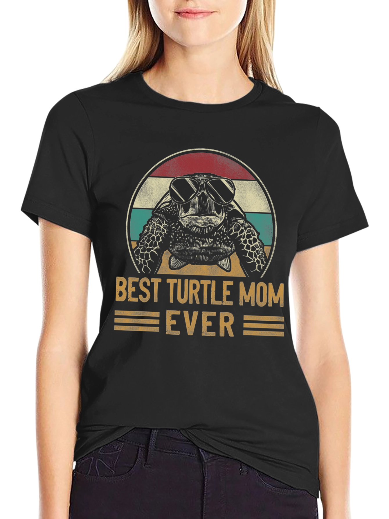 Best Turtle Mom Ever T-Shirt Cute Sea Turtle Graphic Tee