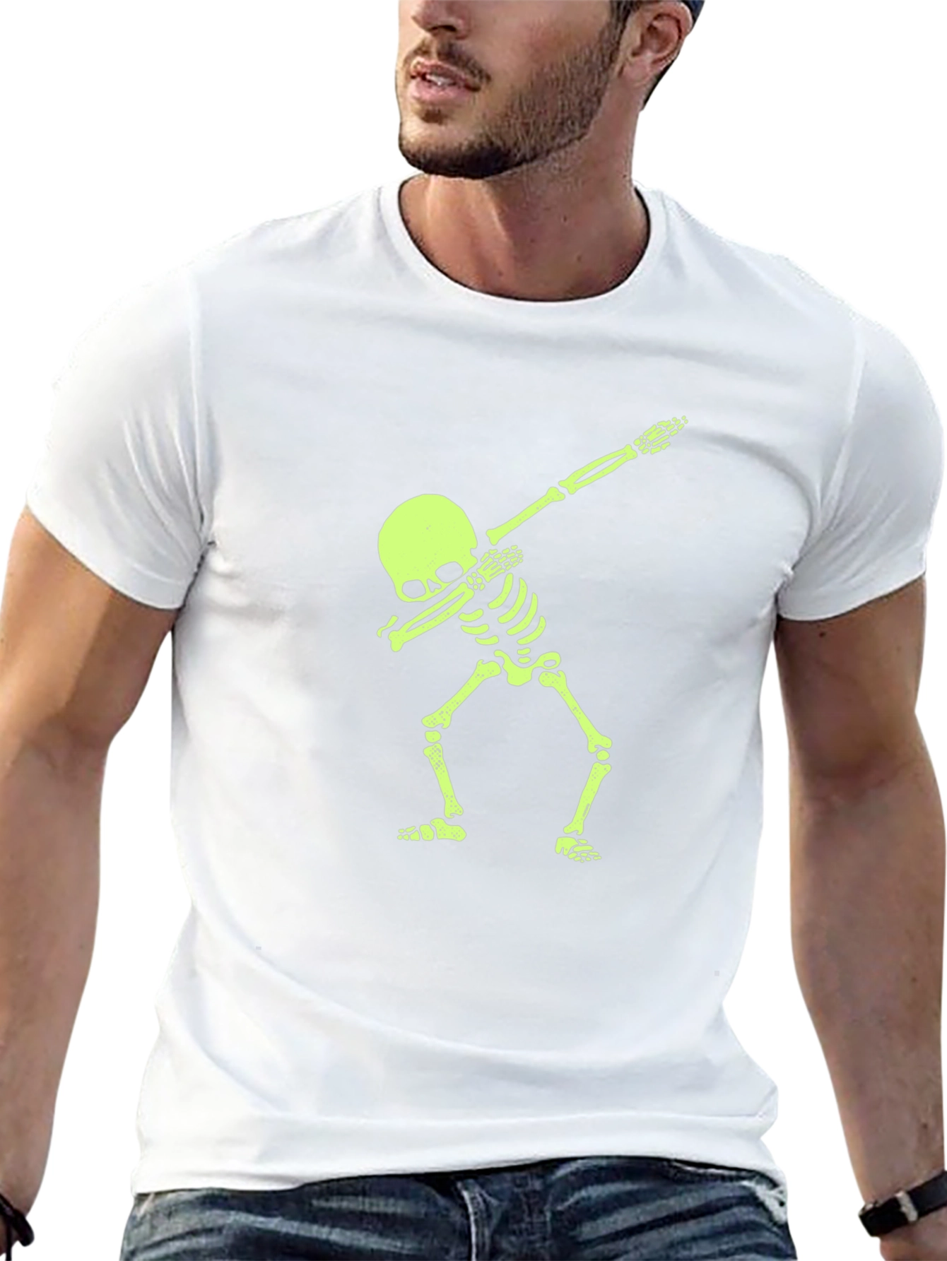 Skeleton Dab Tee - Glow in the Dark Graphic T-Shirt