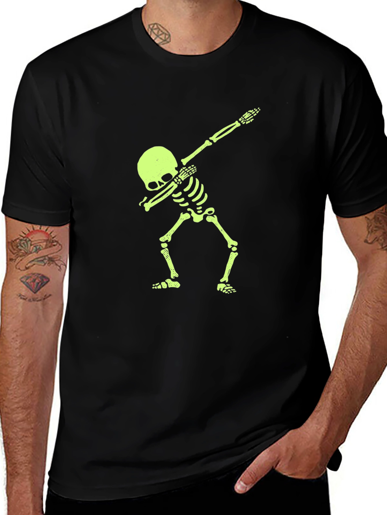 Skeleton Dab Tee - Glow in the Dark Graphic T-Shirt